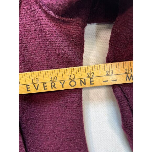 Chico's Women's Wool Blend Overcoat Long Sleeve Stretch Size 2 Burgundy Pockets - Picture 9 of 11